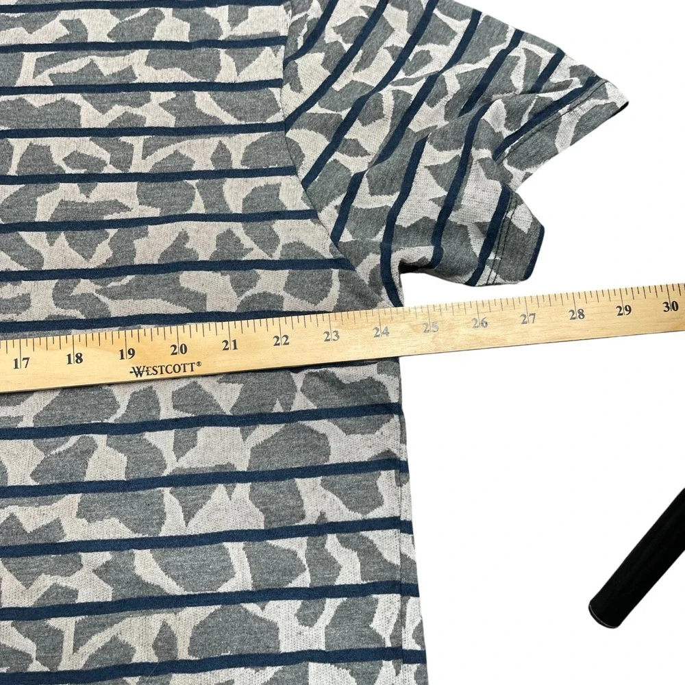 Mondo Gray Blue Stripe Luxury Cotton Tee Sz 4XL Lightweight Stretch Cotton Bloke - Picture 5 of 9